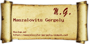 Maszalovits Gergely névjegykártya