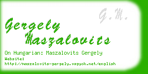 gergely maszalovits business card